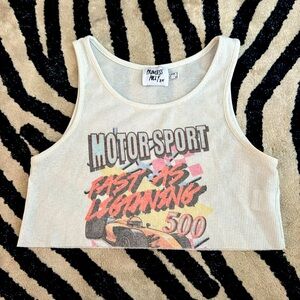 Princess Polly size 4. Crop top and slightly see thru.